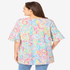 Ruffled Elbow-Sleeve Tunic image number null