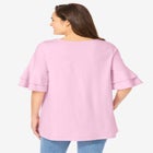 Ruffled Elbow-Sleeve Tunic image number null