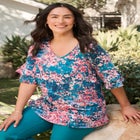 Ruffled Elbow-Sleeve Tunic image number 0