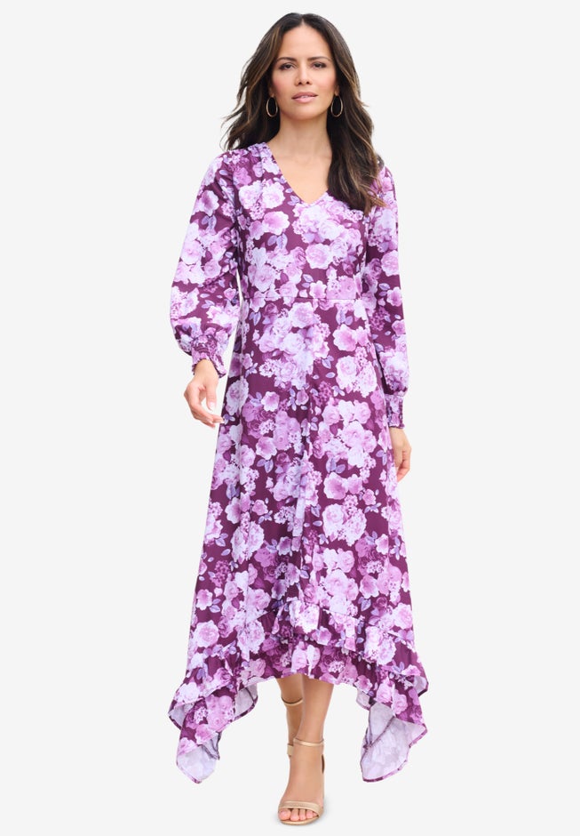 Blouson-Sleeve Ruffle Maxi Dress image number 0