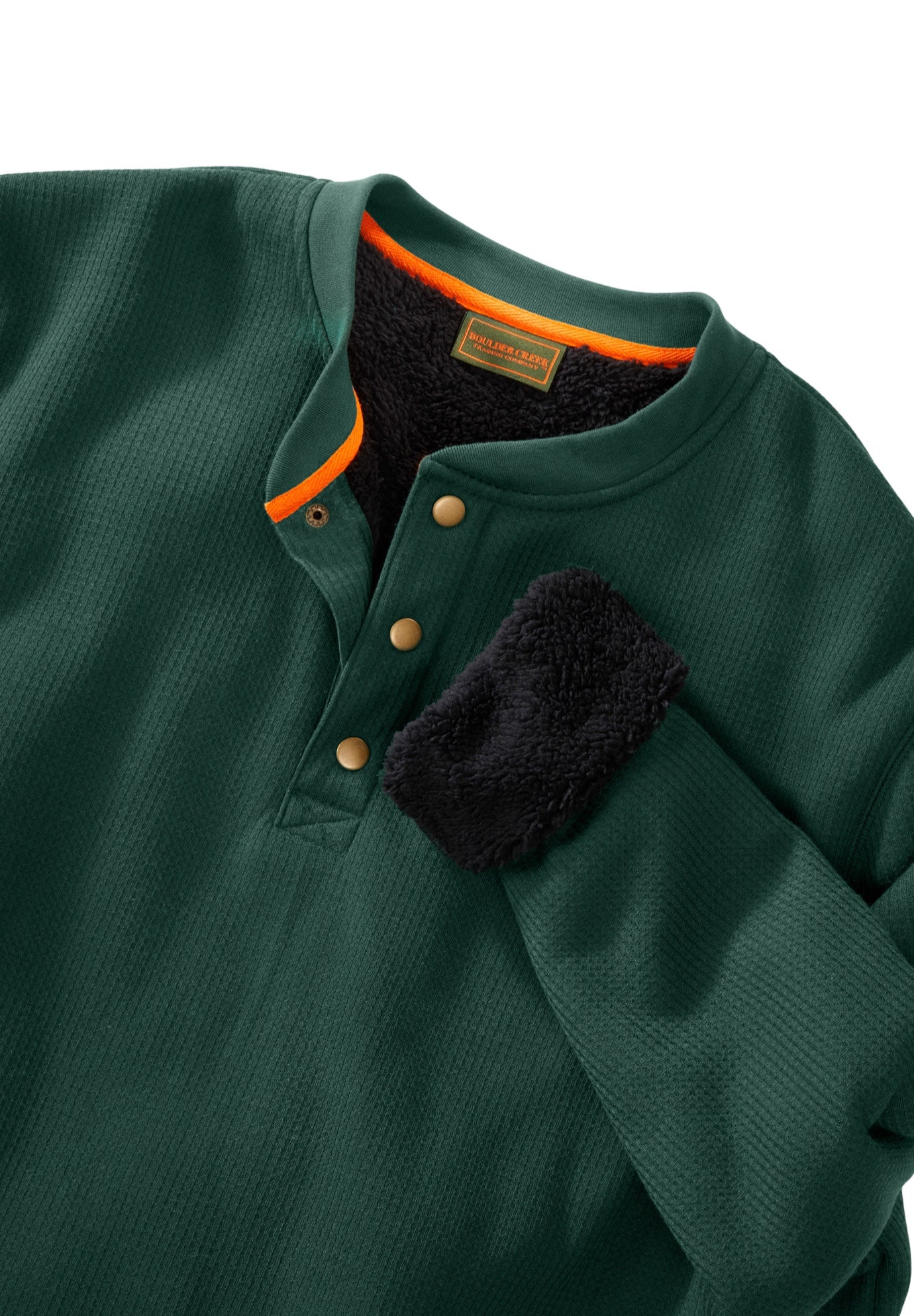 Bonded Sherpa Waffle Henley image number 4
