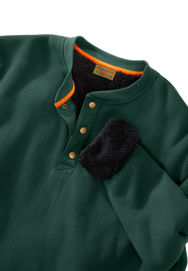 Bonded Sherpa Waffle Henley image number 4