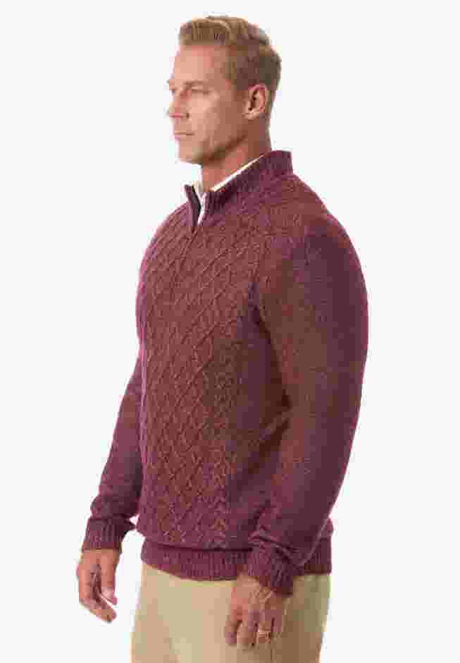 Soft Cable Knit 1/4 Zip Sweater image number 2