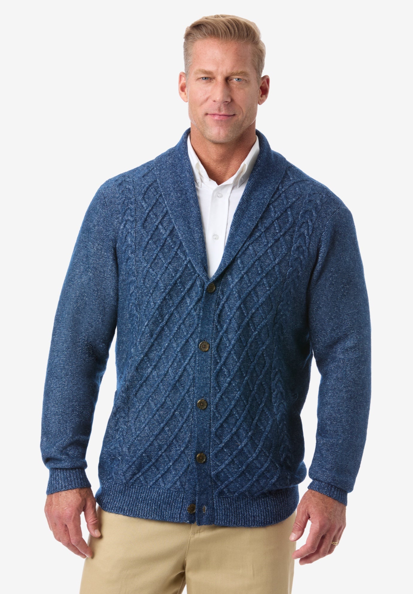 Soft Cable Knit Shawl Collar Cardigan image number 0