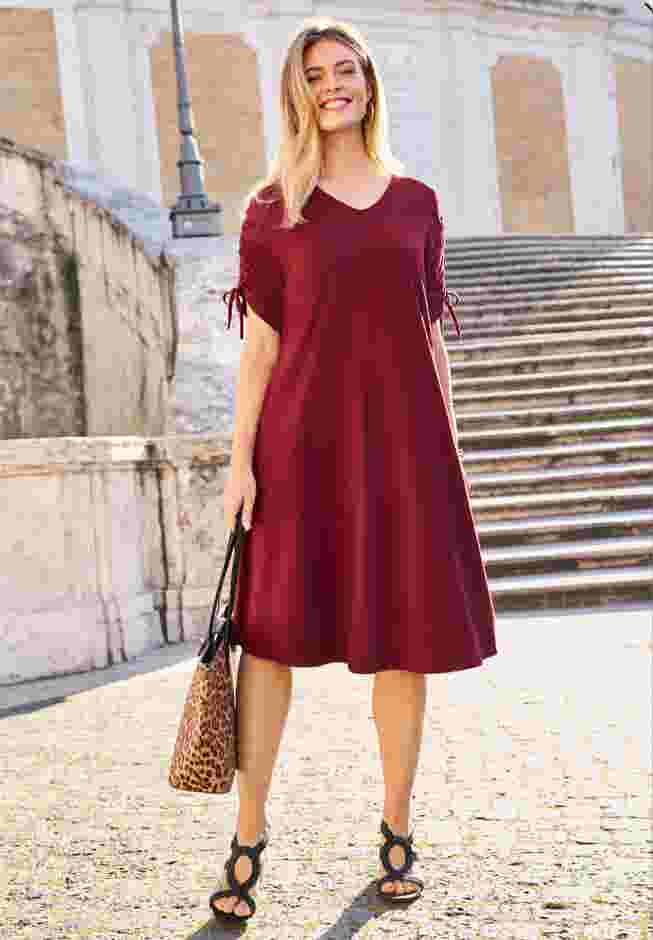 Tie Sleeve Midi Dress image number 0