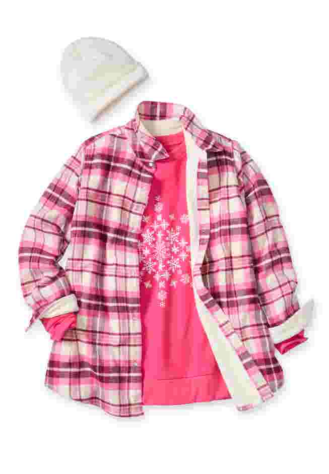 Fleece Flannel Snap-Front Shirt image number 2