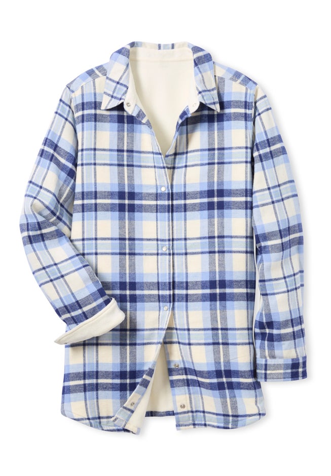 Fleece Flannel Snap-Front Shirt image number 2