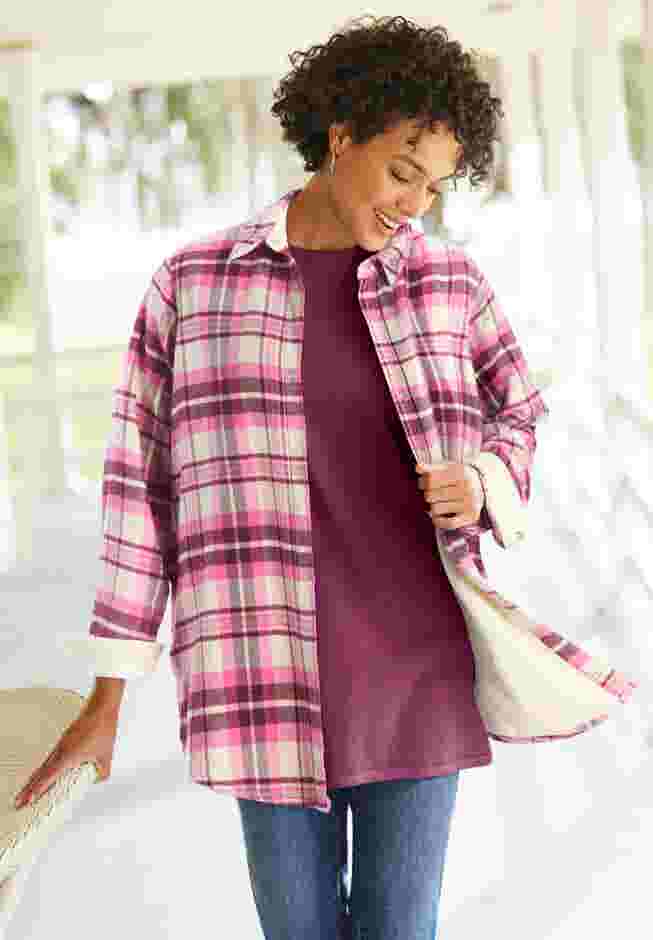 Fleece Flannel Snap-Front Shirt image number 0