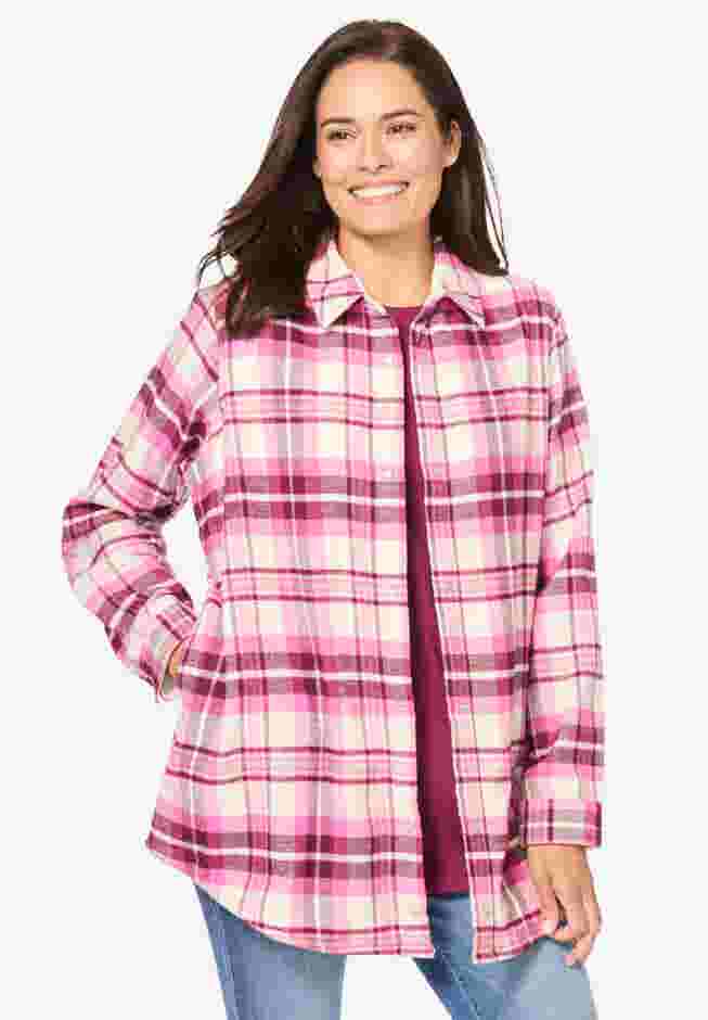 Fleece Flannel Snap-Front Shirt image number 1