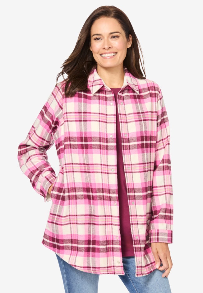 Fleece Flannel Snap-Front Shirt image number 1