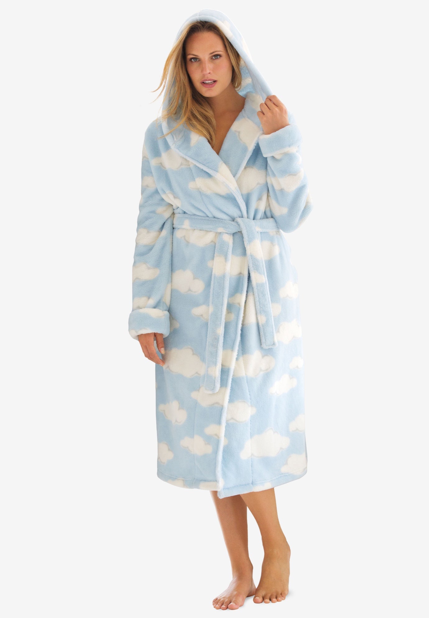 Dreams & Co® Plush Hooded Wrap Robe image number 0