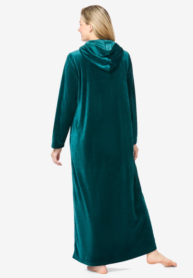 Dreams & Co® Hooded Velour Robe image number 1