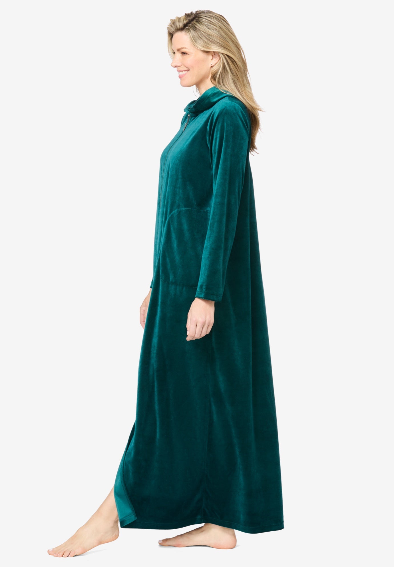 Dreams & Co® Hooded Velour Robe image number 2