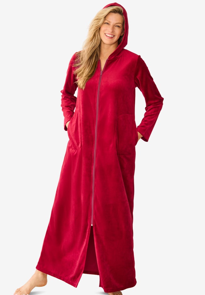 Dreams & Co® Hooded Velour Robe image number 0