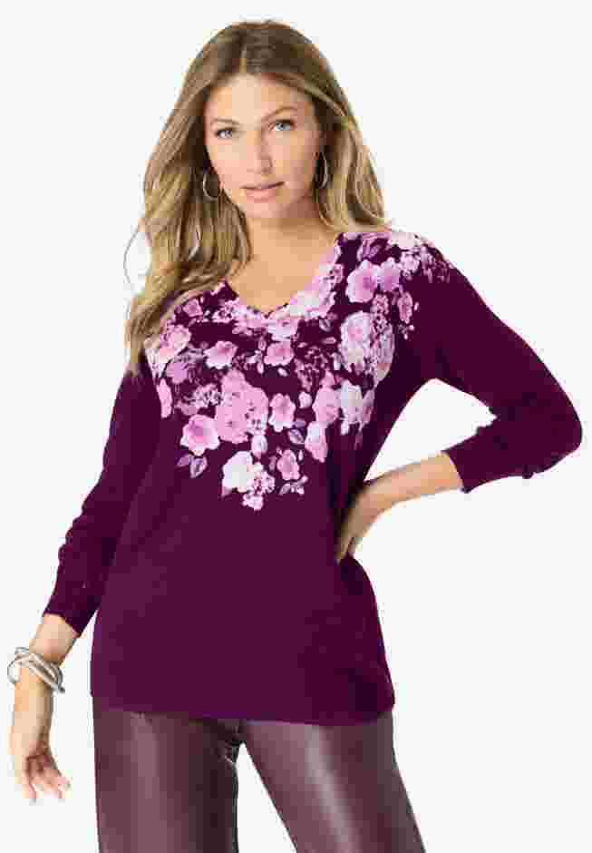 Printed Crewneck Sweater image number 0