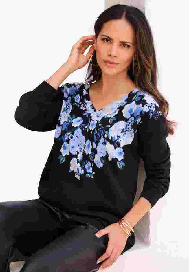 Printed Crewneck Sweater image number 0