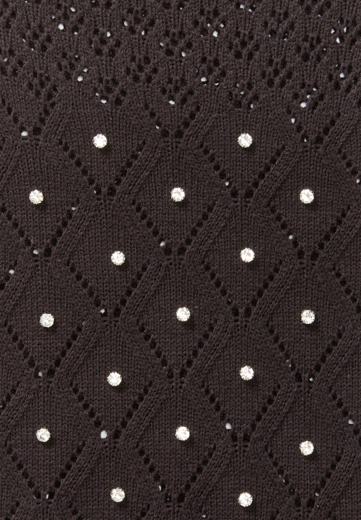 Rhinestone Pointelle Knit Sweater image number 3