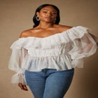 Bridal by ELOQUII Tulle Pleated Top image number null