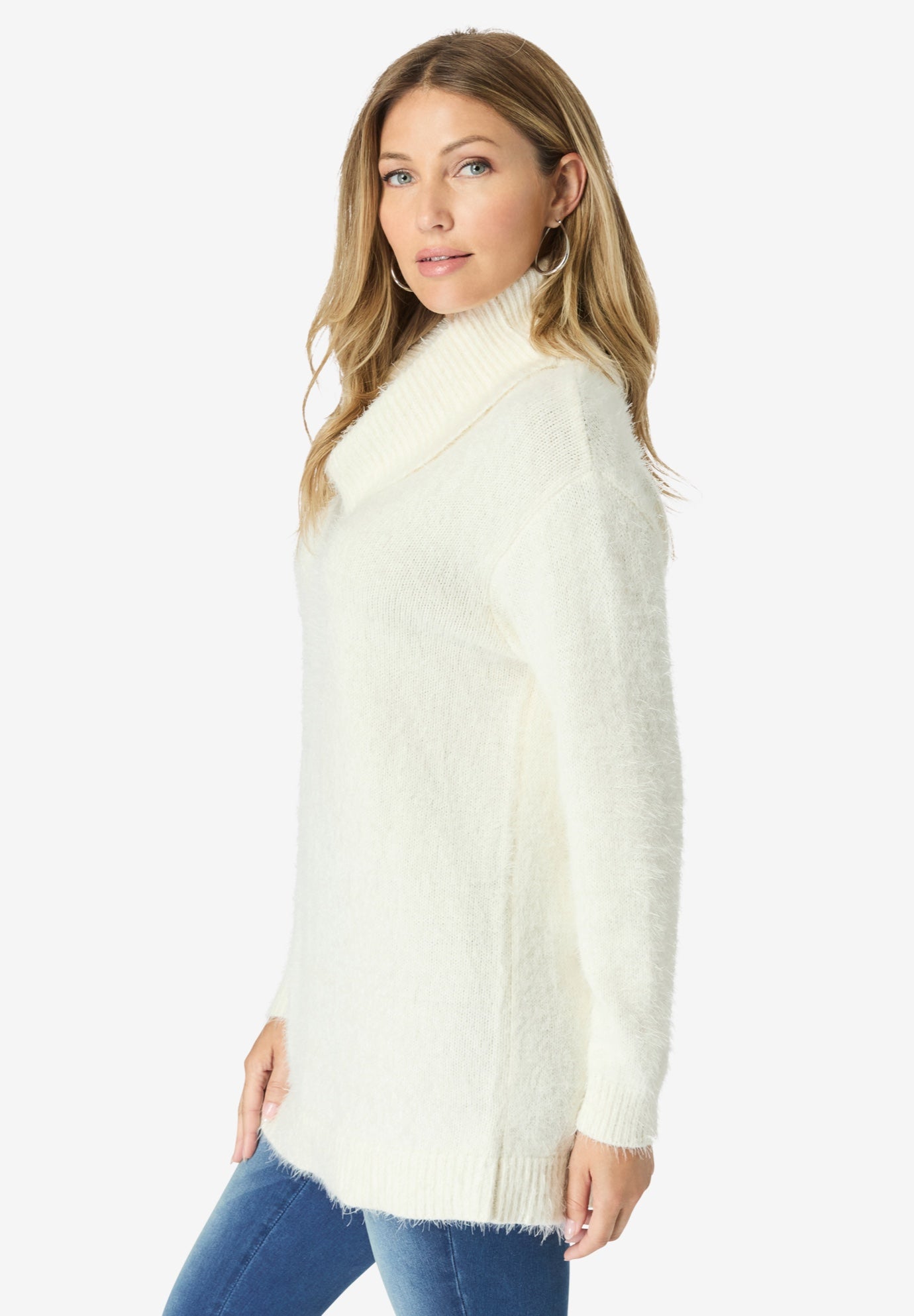 Eyelash Cowl Neck Sweater image number 2