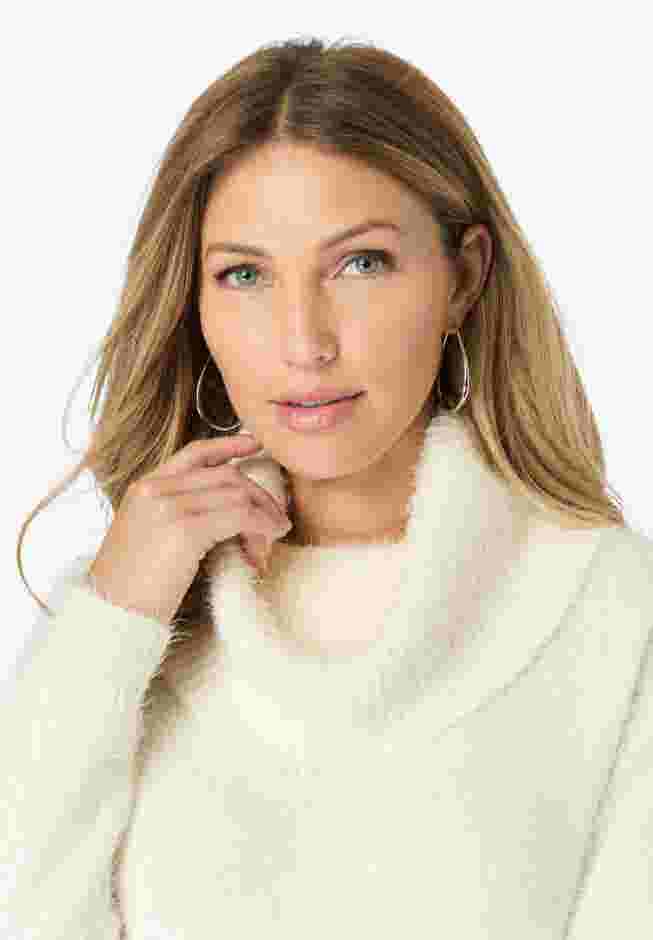 Eyelash Cowl Neck Sweater image number 3