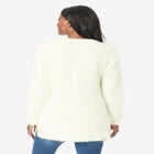 Eyelash V Neck Sweater image number null