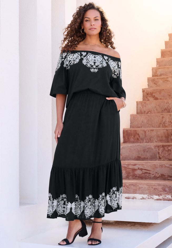 Lace-Trim Pull-On Skirt image number null