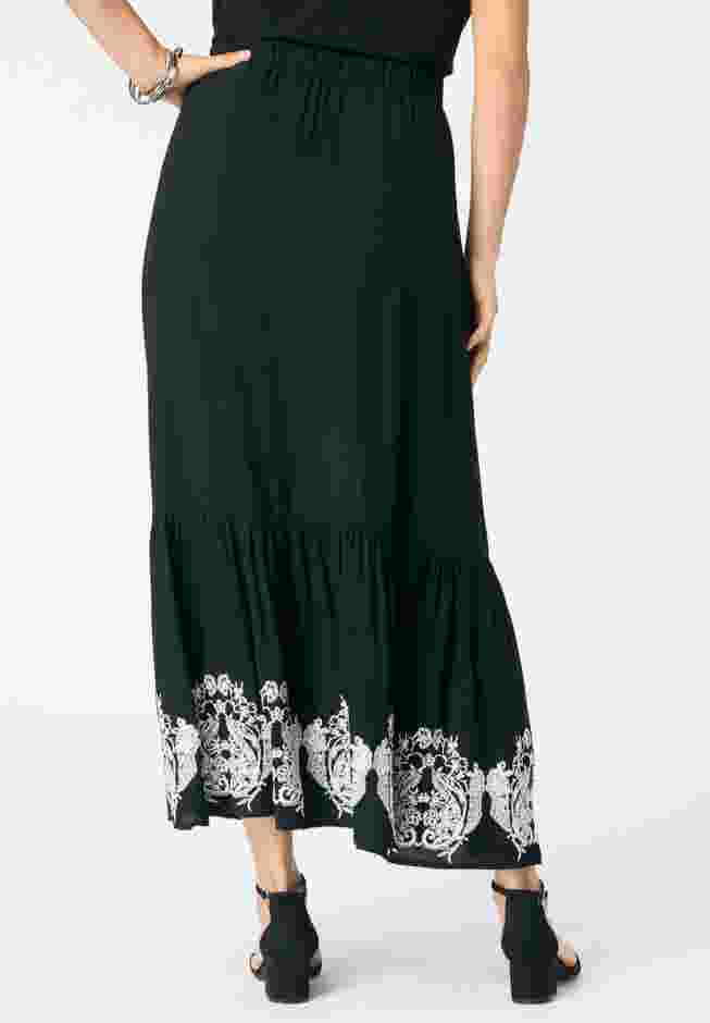 Plus Size Lace-Trim Pull-On Skirt image number 2