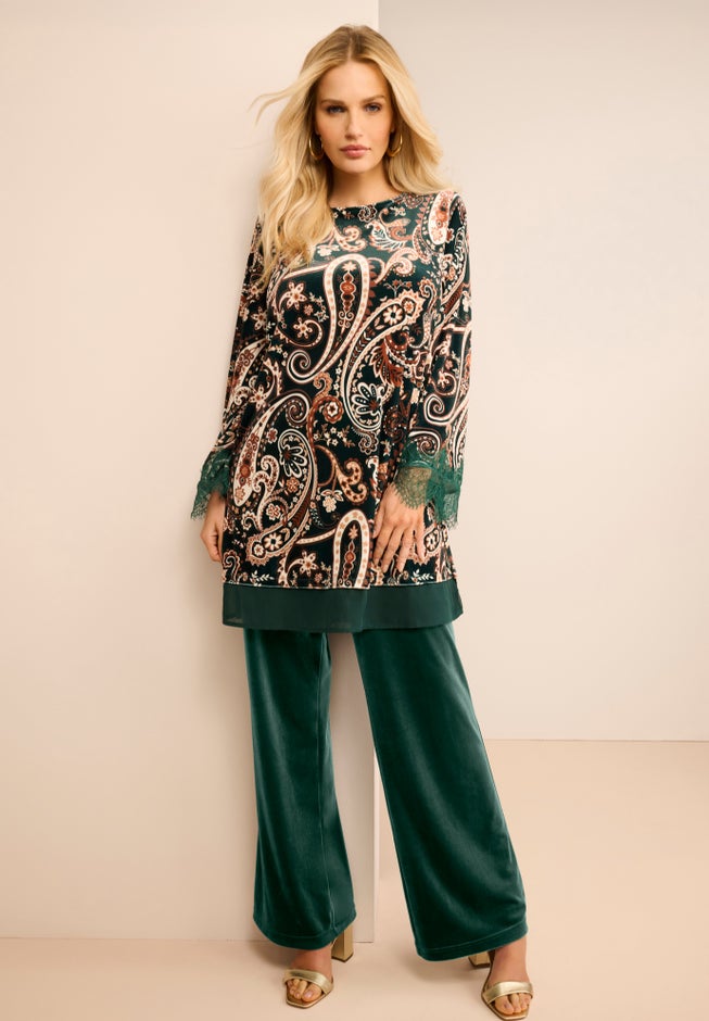 Wide Leg Velour Pant image number 3