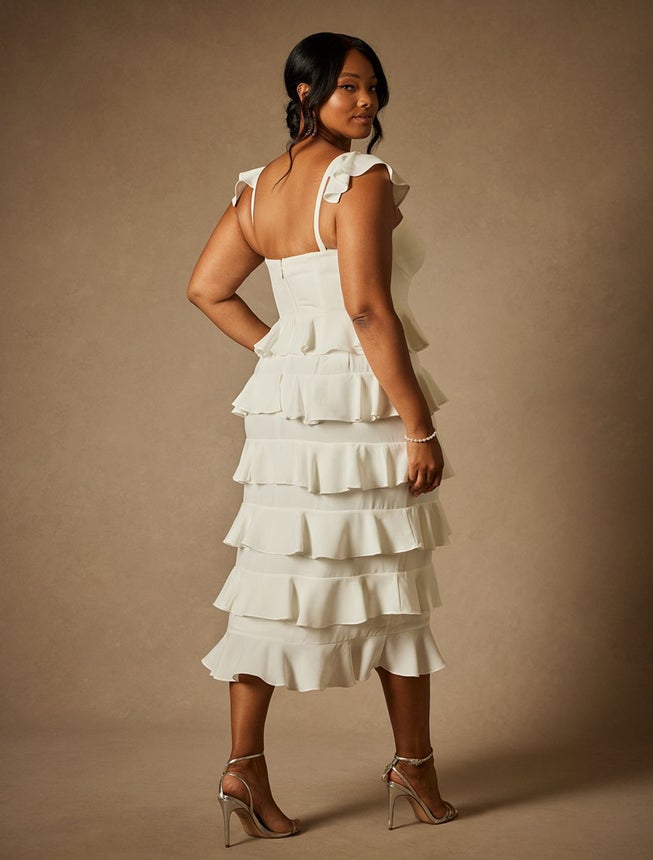 Bridal by ELOQUII Corseted Tiered Dress image number null