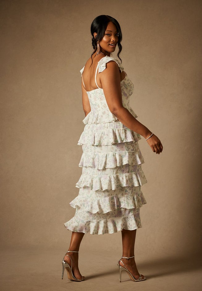 Bridal by ELOQUII Corseted Tiered Dress image number 2