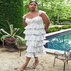 Bridal by ELOQUII Corseted Tiered Dress image number null