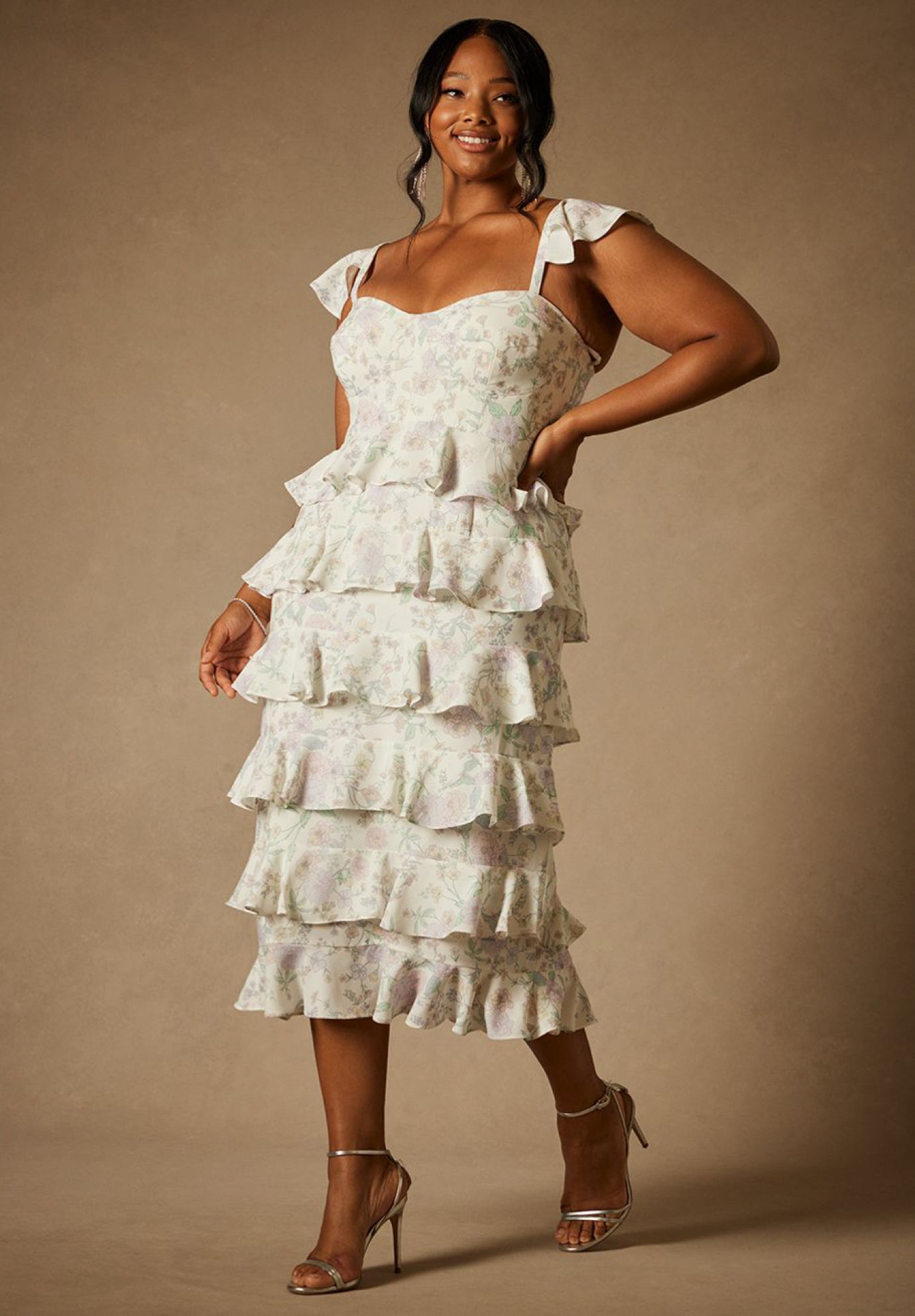 Bridal by ELOQUII Corseted Tiered Dress image number 0