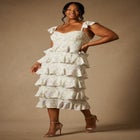Bridal by ELOQUII Corseted Tiered Dress image number null
