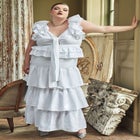 Bridal by ELOQUII Tiered Ruffle Dress image number null