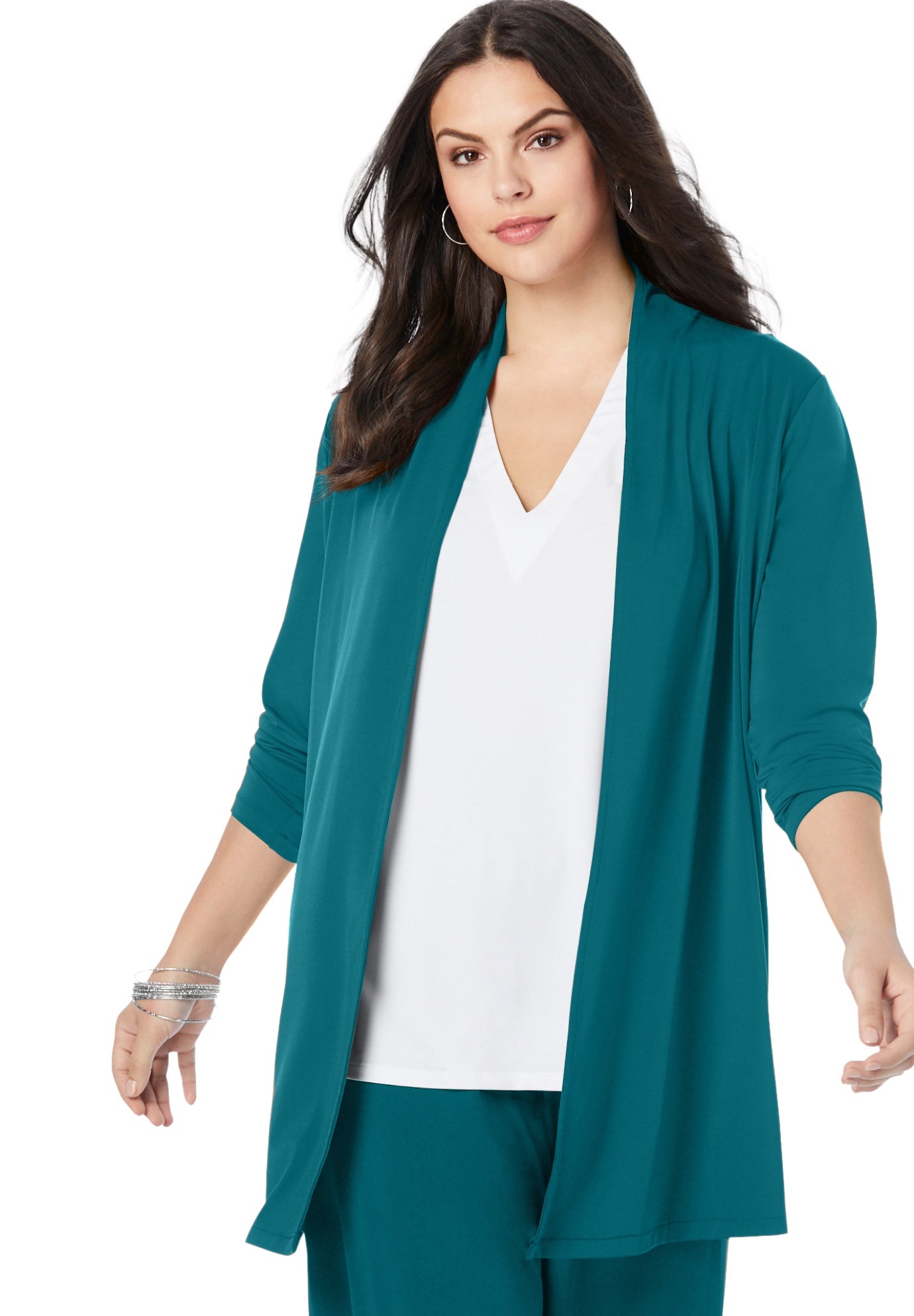 Ultrasmooth&reg; Fabric Long Sleeve Cardigan image number 0