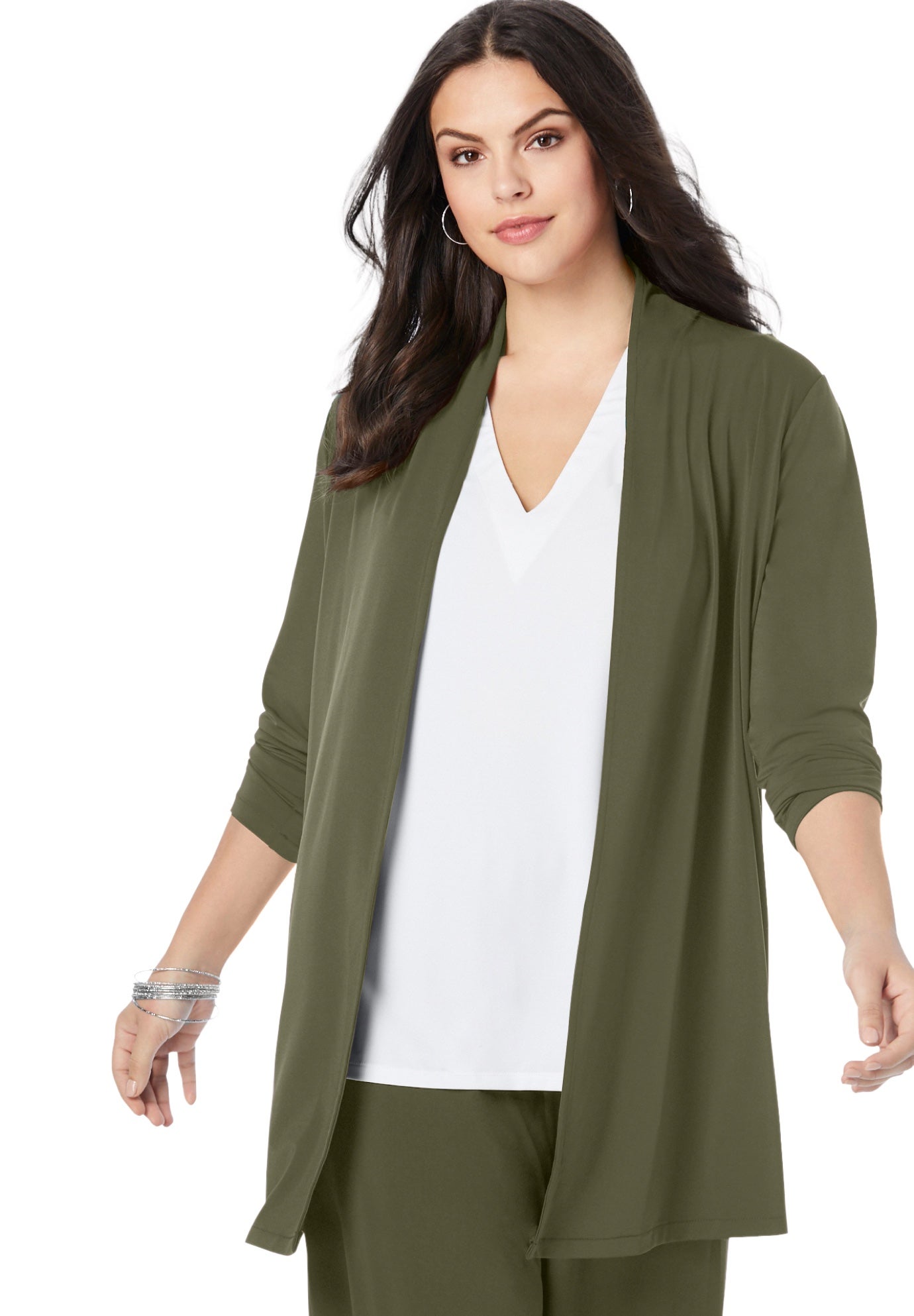 Ultrasmooth&reg; Fabric Long Sleeve Cardigan image number 0