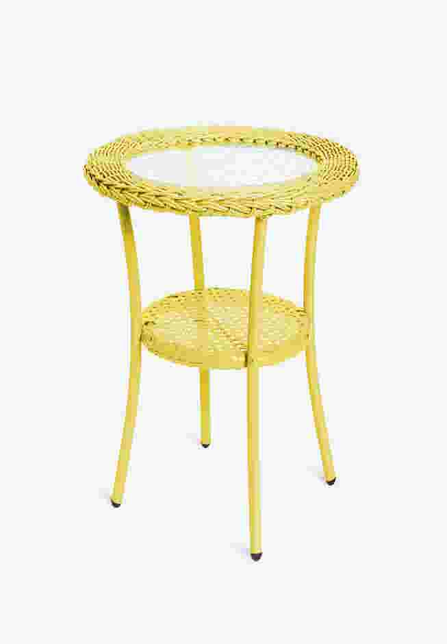Roma All-Weather Wicker Side Table image number 0