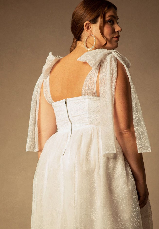 Bridal by ELOQUII Tie Shoulder Dress image number null
