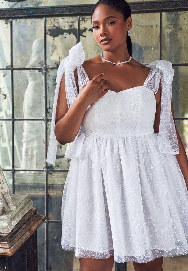 Bridal by ELOQUII Tie Shoulder Dress image number null