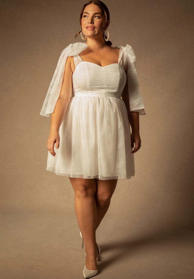 Bridal by ELOQUII Tie Shoulder Dress image number null