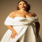 Bridal by ELOQUII Twisted Off The Shoulder Gown image number null