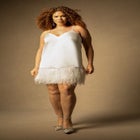 Bridal by ELOQUII Feather Hem Slip Dress image number null