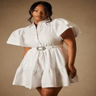 Bridal by ELOQUII Exaggerated Sleeve Button Dress image number null