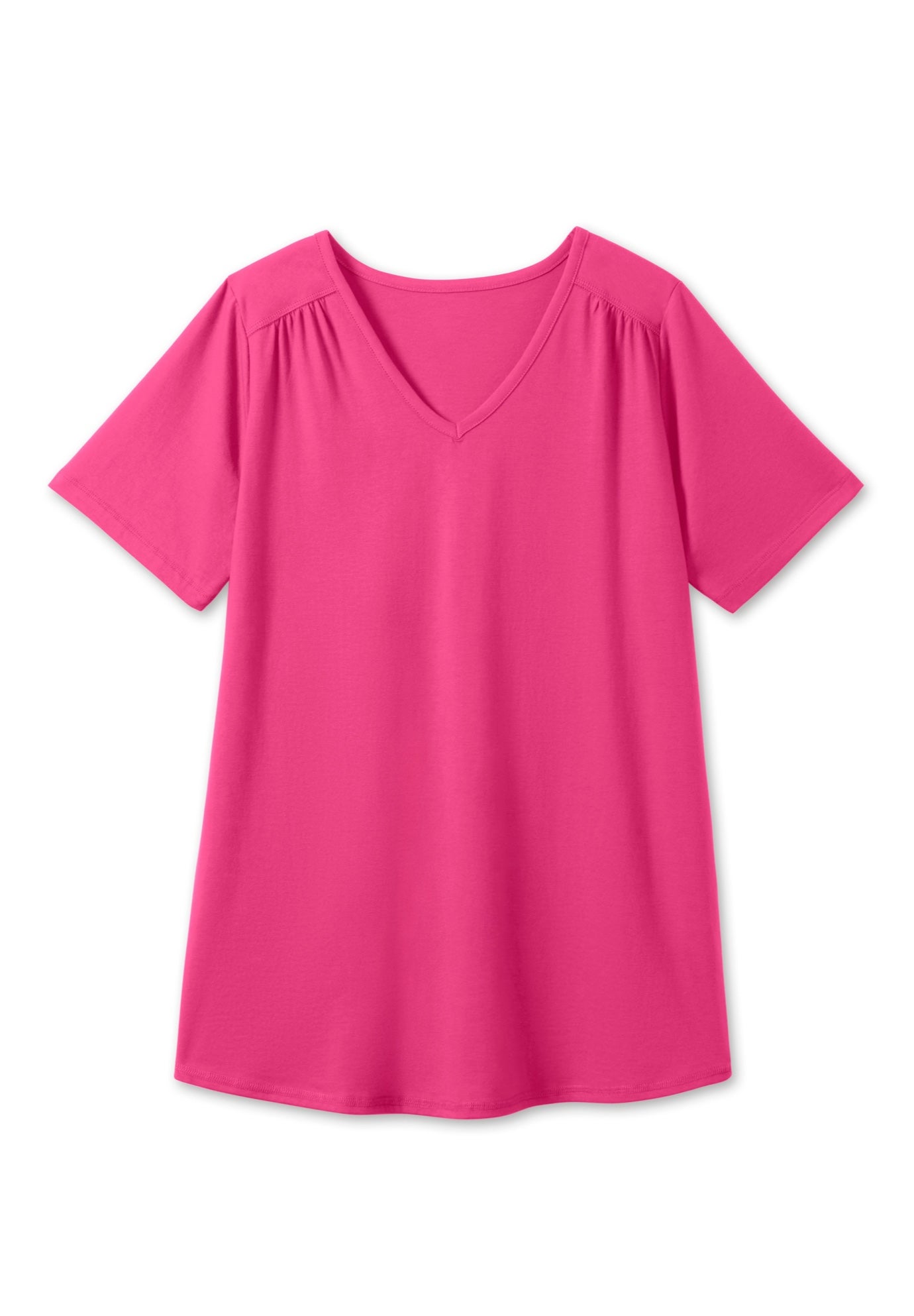 Short-Sleeve V-Neck Shirred Tee image number 12