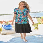 Short-Sleeve V-Neck Shirred Tee image number null