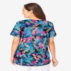 Short-Sleeve V-Neck Shirred Tee image number null