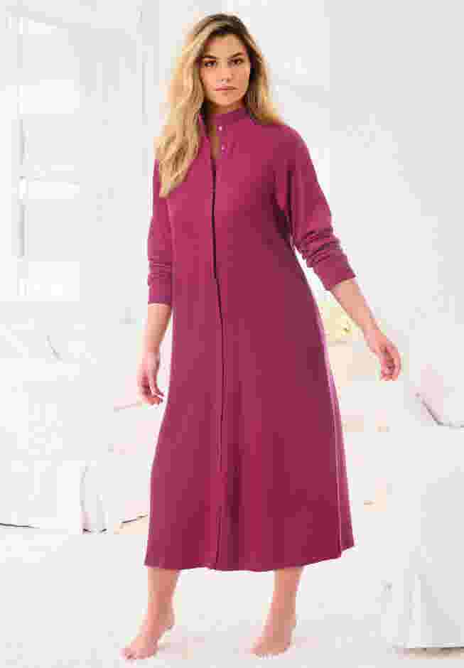 Only Necessities® Fleece Snap-Front Robe image number 4