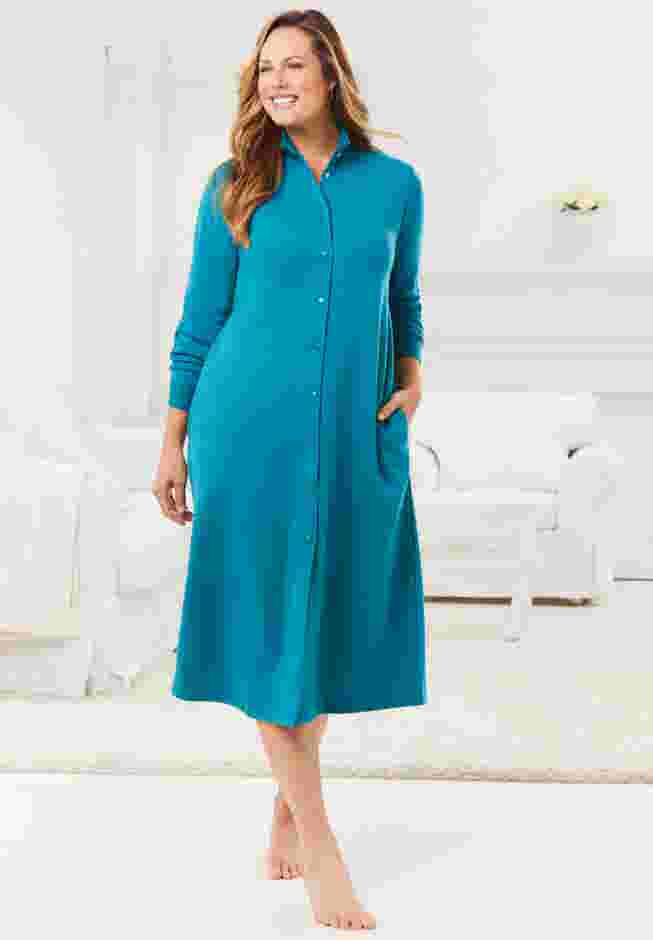 Only Necessities® Fleece Snap-Front Robe image number 5