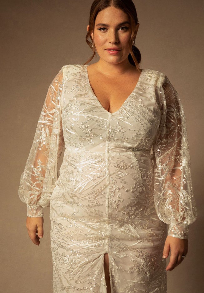 Bridal by ELOQUII Mesh Applique Gown image number 1