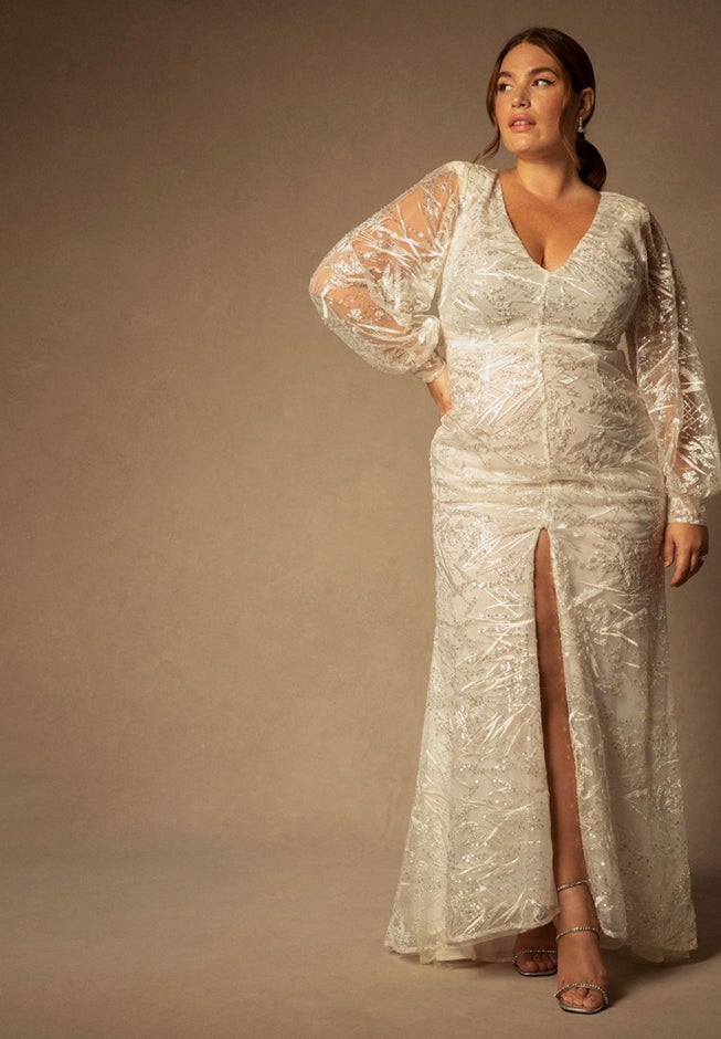 Bridal by ELOQUII Mesh Applique Gown image number 0